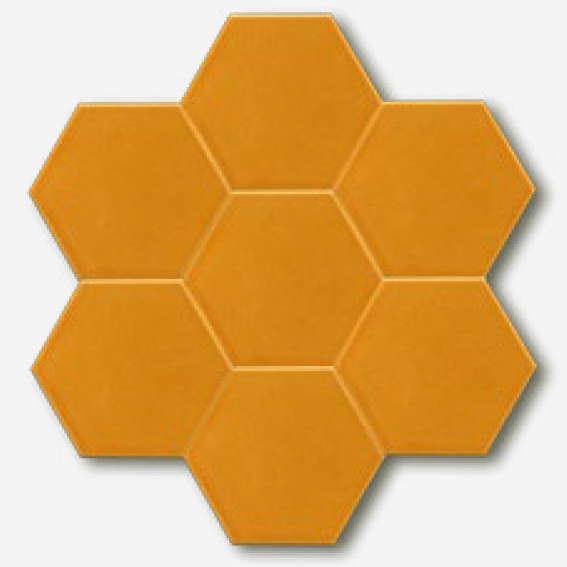 15x17 cm Rölyefli Seramik Altıgen Karamel-5